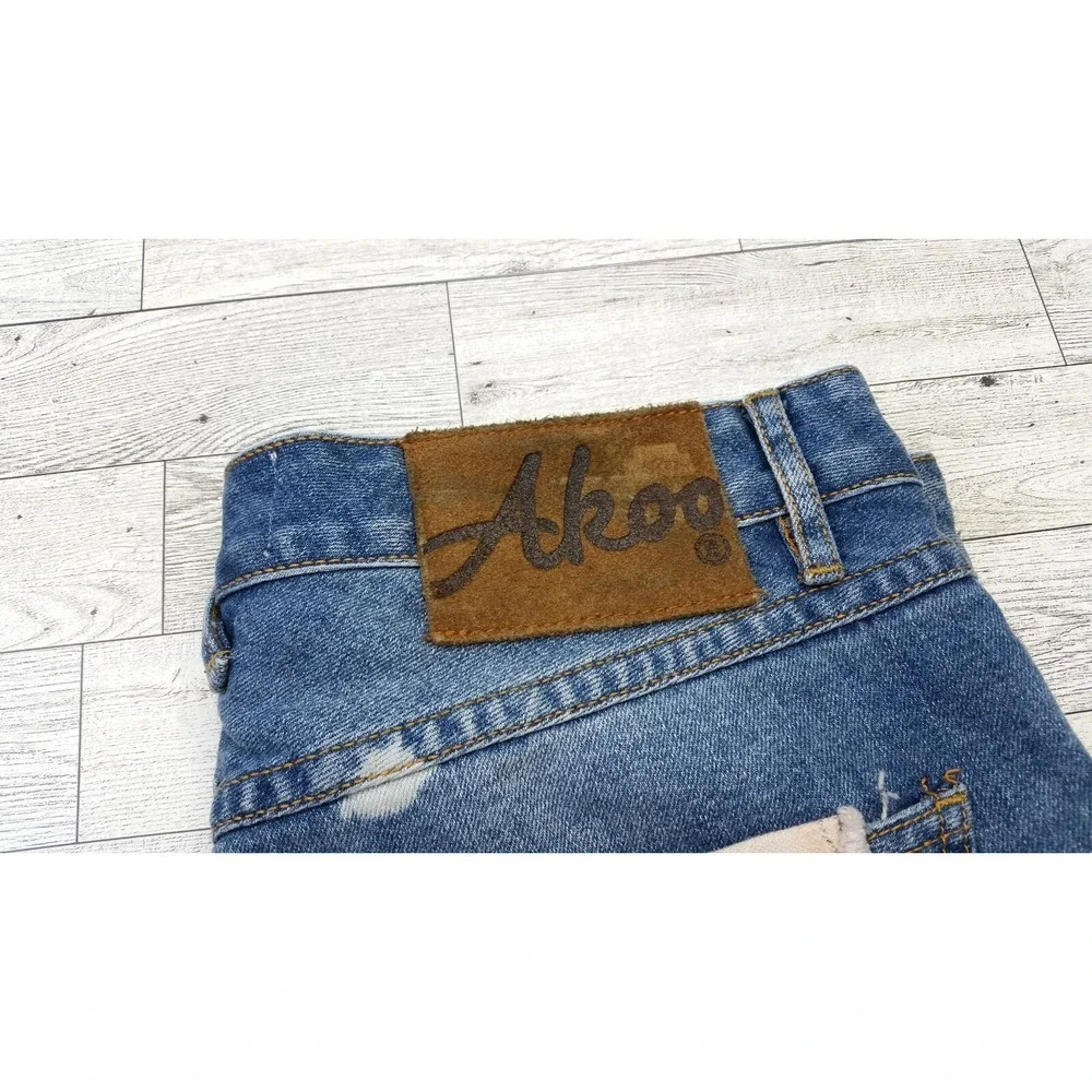 New Men's Akoo Empire Acid Washed Standard Denim Shorts Men's 30 Y2K 90s